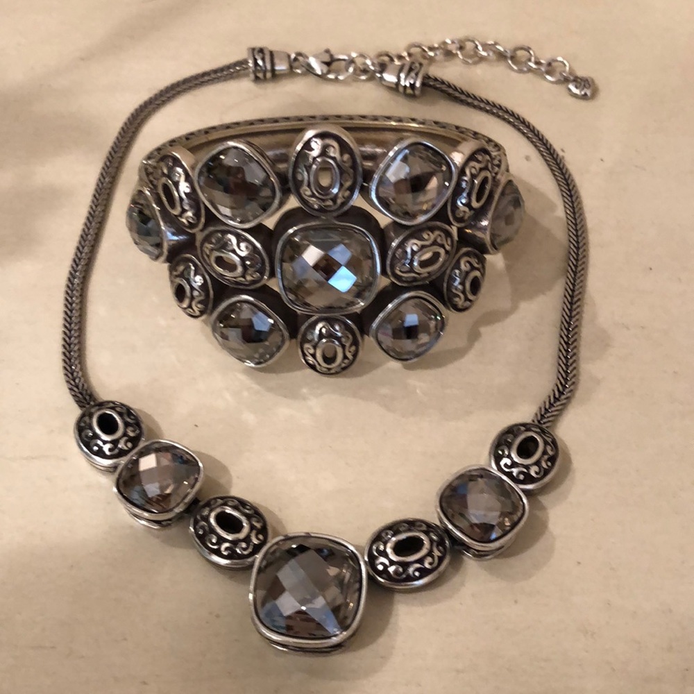 Brighton Designer Venus Rising" Crystal Necklace.and Bracelet Set